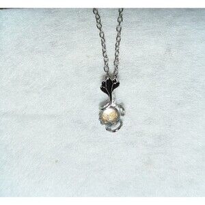 Enchanted Leaf Moonstone Necklace - Silver-Tone